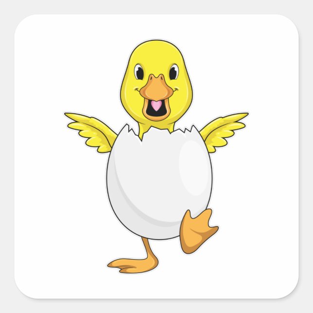 Adesivo Quadrado Pato com ovo (Frente)