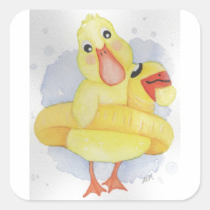 Adesivo Quadrado Pato de borracha