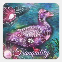Pato Floral Caprichoso Roxo Azul Personalizado