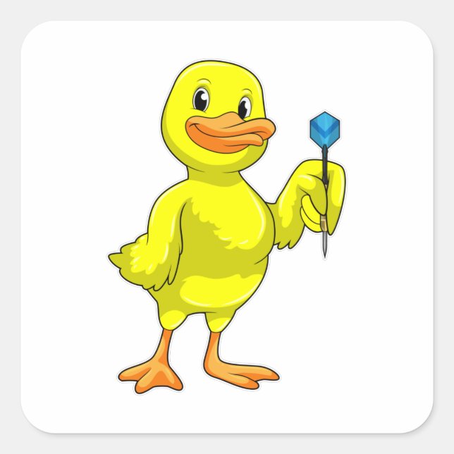 Adesivo Quadrado Pato nas Trevas com Dart (Frente)