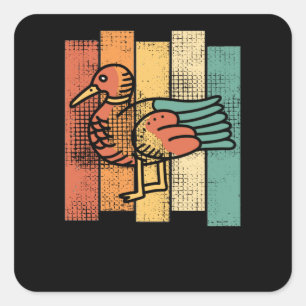 Adesivo Quadrado Pato Retro