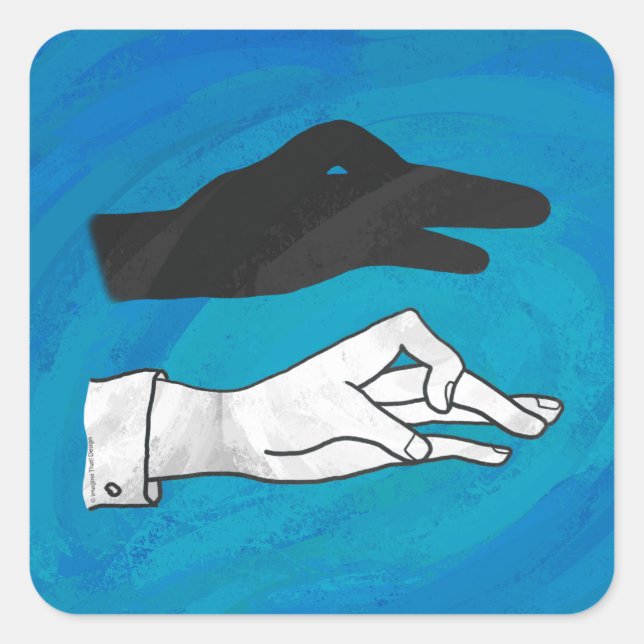 Adesivo Quadrado Pato Sombra em Azul (Frente)