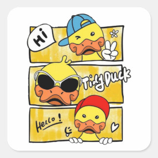 Adesivo Quadrado Pato Tidy