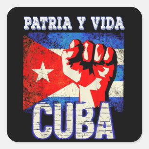 Adesivo Quadrado Patria y vida sos Cuba
