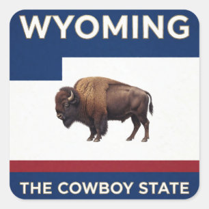 Adesivo Quadrado Patrimônio do Estado Cowboy de Wyoming