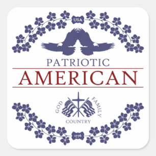 Adesivo Quadrado PATRIOT Americano
