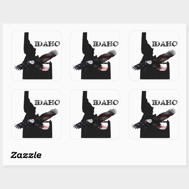 ADESIVO QUADRADO PATRIOT EAGLE IDAHO (Folha)