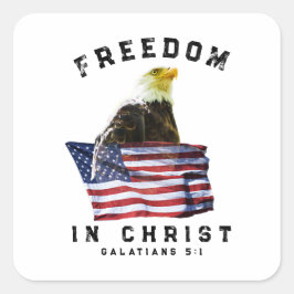 Adesivo Quadrado Patriotic Freedom Christian 