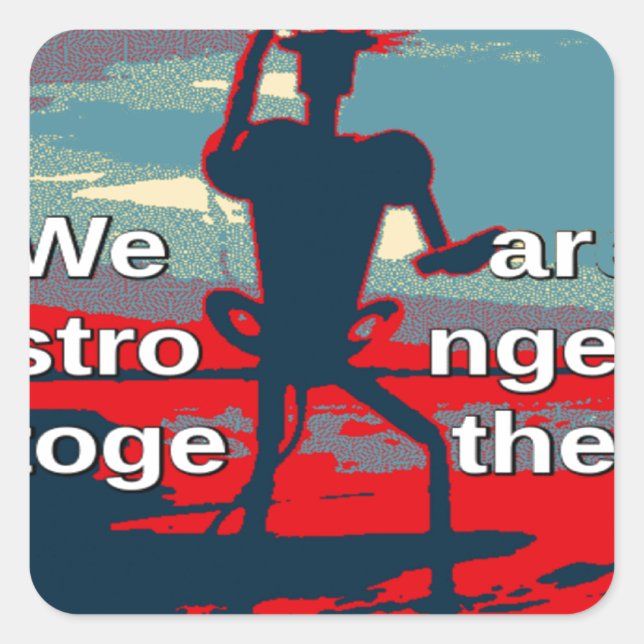 Adesivo Quadrado Patriotic USA Hope Graphic Art Impressão Design (Frente)