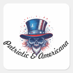 Adesivo Quadrado Patriótica e Americana