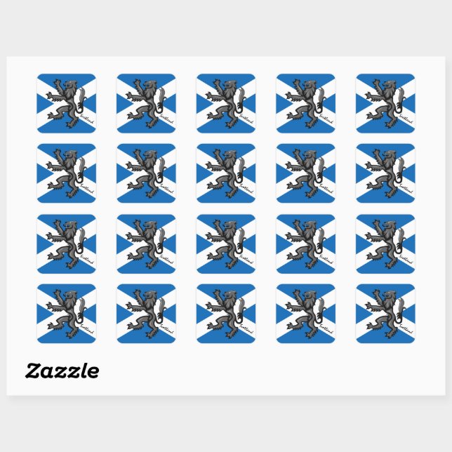 Adesivo Quadrado Patriótica Scotland & Scottish flag, Rampant (Folha)