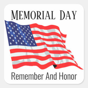 Adesivo Quadrado Patriótico Memorial Day Vintage Bandeira American