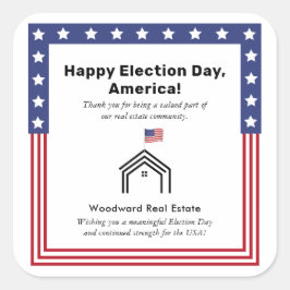 Adesivo Quadrado Patriótico Realizador do Dia das Eleições Obrigado