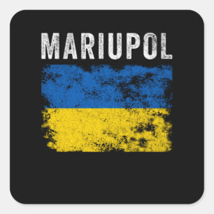 Adesivo Quadrado Patriótico Ucraniano Mariupol Ucrânia