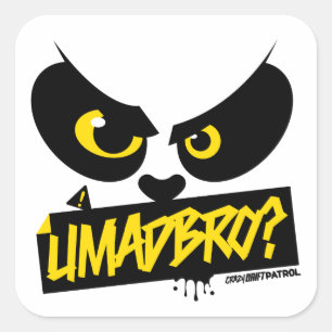 Adesivo Quadrado Patrulha louca da tração - UMADBRO? (amarelo)