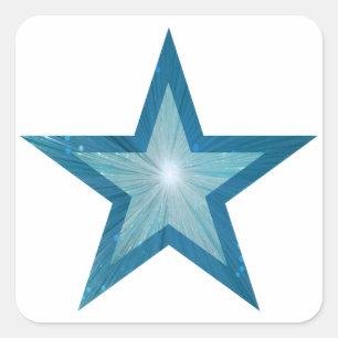 Adesivo Quadrado Pau branco-colante azul-estrela