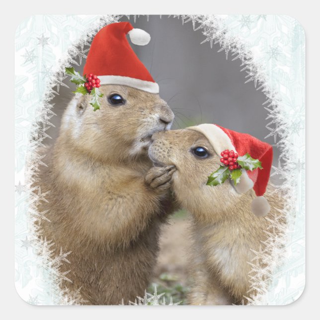 Adesivo Quadrado Pau de Beijo de Natal (Frente)