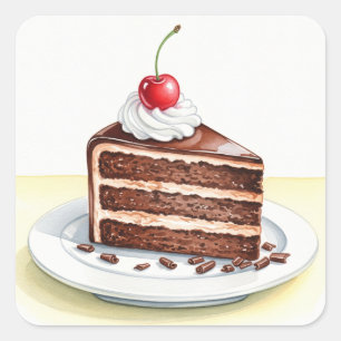 Adesivo Quadrado Pau de bolo de chocolate