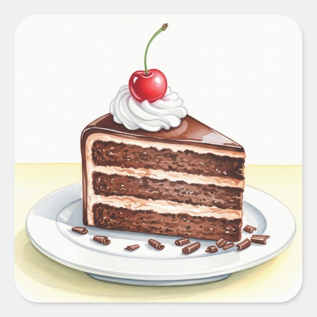 Adesivo Quadrado Pau de bolo de chocolate (Frente)