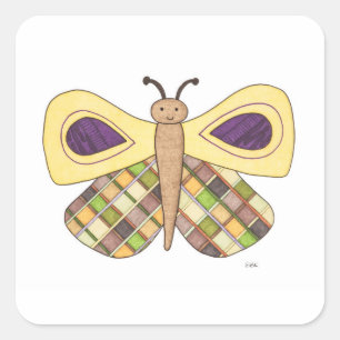 Adesivo Quadrado Pau-Erin Brie Art Square S da Borboleta Whimsical