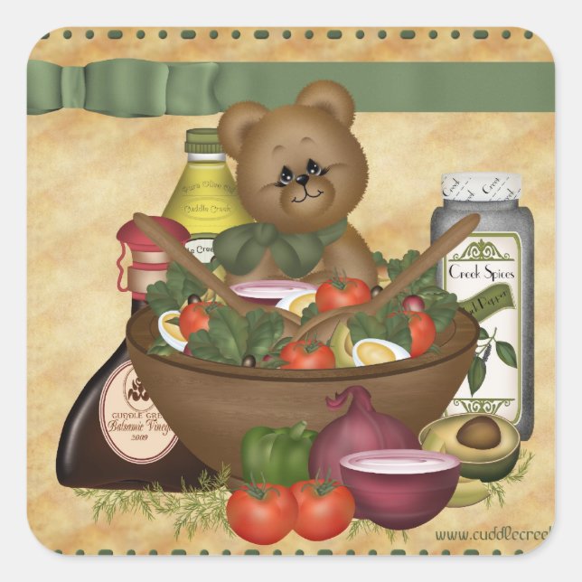 Adesivo Quadrado Pau Quadrado de Salada Doce (Frente)