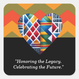 Adesivo Quadrado Pau Quadrado do Coração do Mês da História Negra |