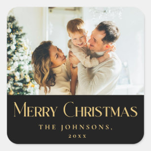 Adesivo Quadrado Pau Quadrado Personalizado de Natal Moderno Elegan