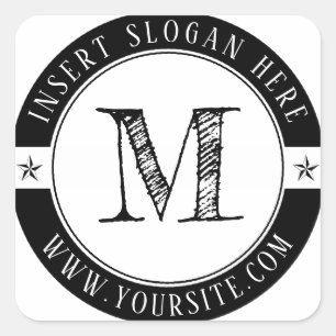 Adesivo Quadrado Pau Quadrado Quadrado do Monograma de Negócios Pe