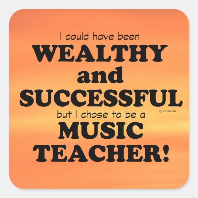 Adesivo Quadrado Pau Quadrado Rico e Bem-sucedido do Professor de M (Frente)