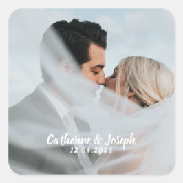 Adesivo Quadrado Pau Quadrado Romântico de Noiva e Casamento