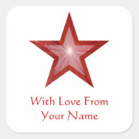 Pau quadrado 'With Love From'' da Estrela Vermelha