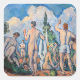 Adesivo Quadrado Paul Cezanne - Bathers