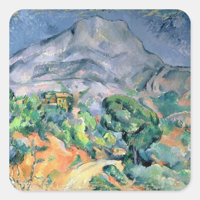 Adesivo Quadrado Paul Cezanne | Mont Sainte-Victoire, 1900 (Frente)