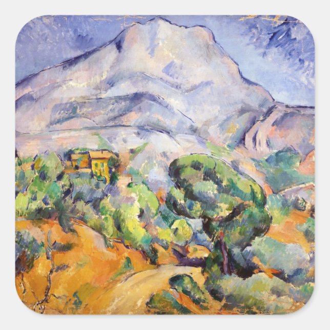 Adesivo Quadrado Paul Cezanne - Mont Sainte-Victoire, Tholonet Road (Frente)