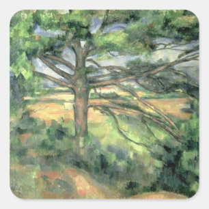 Adesivo Quadrado Paul Cezanne   o grande pinho, 1895-97