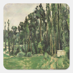 Adesivo Quadrado Paul Cezanne   os álamos, c.1879-82