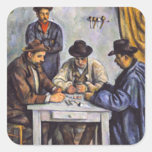 Adesivo Quadrado Paul Cezanne - Os Jogadores de Cartas