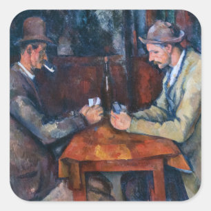 Adesivo Quadrado Paul Cezanne - Os Jogadores de Cartas