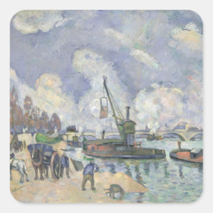Adesivo Quadrado Paul Cezanne Quai de Bercy, Paris, 1873-75