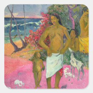 Adesivo Quadrado Paul Gauguin   A Walk by the Sea, 1902