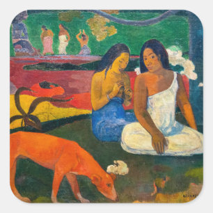 Adesivo Quadrado Paul Gauguin - Arearea / O Cão Vermelho