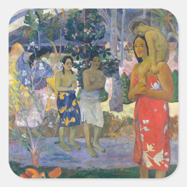 Adesivo Quadrado Paul Gauguin - Ave Maria / Ia Orana Maria (Frente)