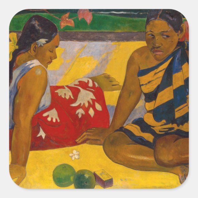 Adesivo Quadrado Paul Gauguin - Mulheres taitianas / Parau Api (Frente)