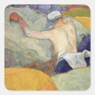 Adesivo Quadrado Paul Gauguin No calor ou nos porcos 1888