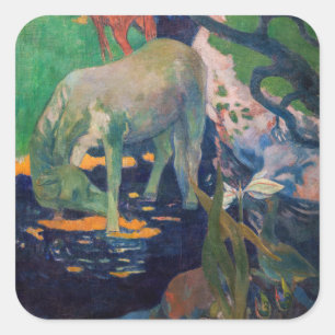 Adesivo Quadrado Paul Gauguin - O Cavalo Branco