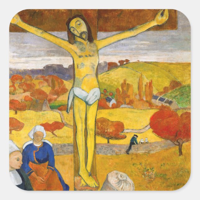 Adesivo Quadrado Paul Gauguin - O Cristo amarelo (Frente)