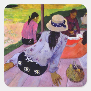 Adesivo Quadrado Paul Gauguin o Siesta, 1891-2 (óleo em canvas)