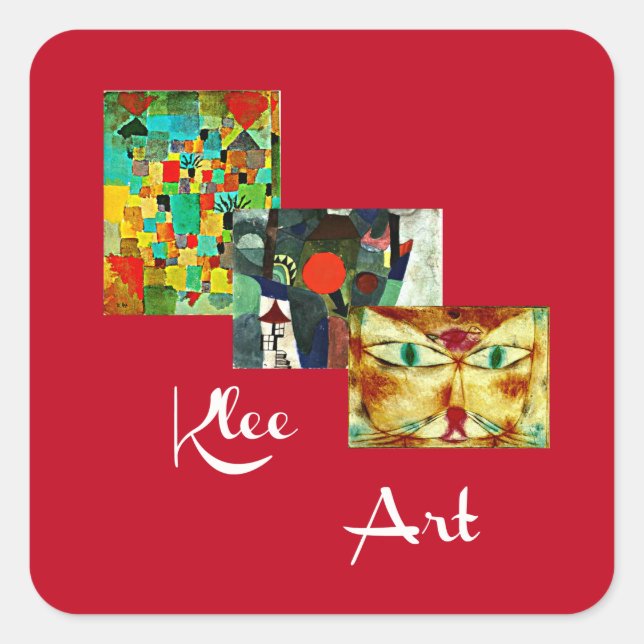 Adesivo Quadrado Paul Klee Abstrato Art Collage (Frente)