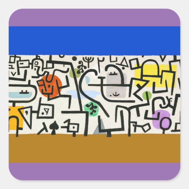 Adesivo Quadrado Paul Klee Rich Harbor Abstrato Expressionismo (Frente)