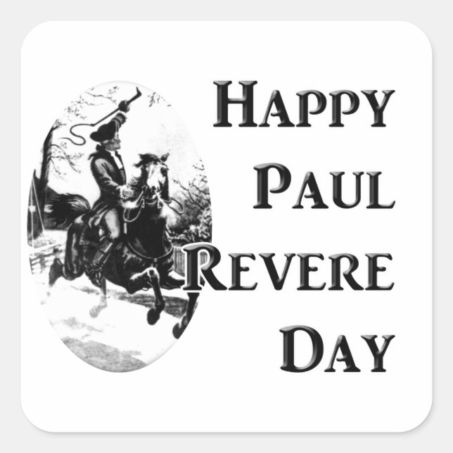 Adesivo Quadrado Paul Revere Day (Frente)